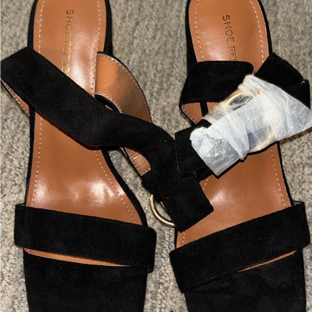 Shoe Republic LA Black Suede Sandals
